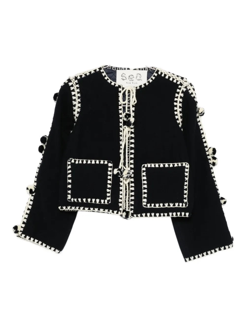 Sea Addison Pom Pom Jacket In Blue