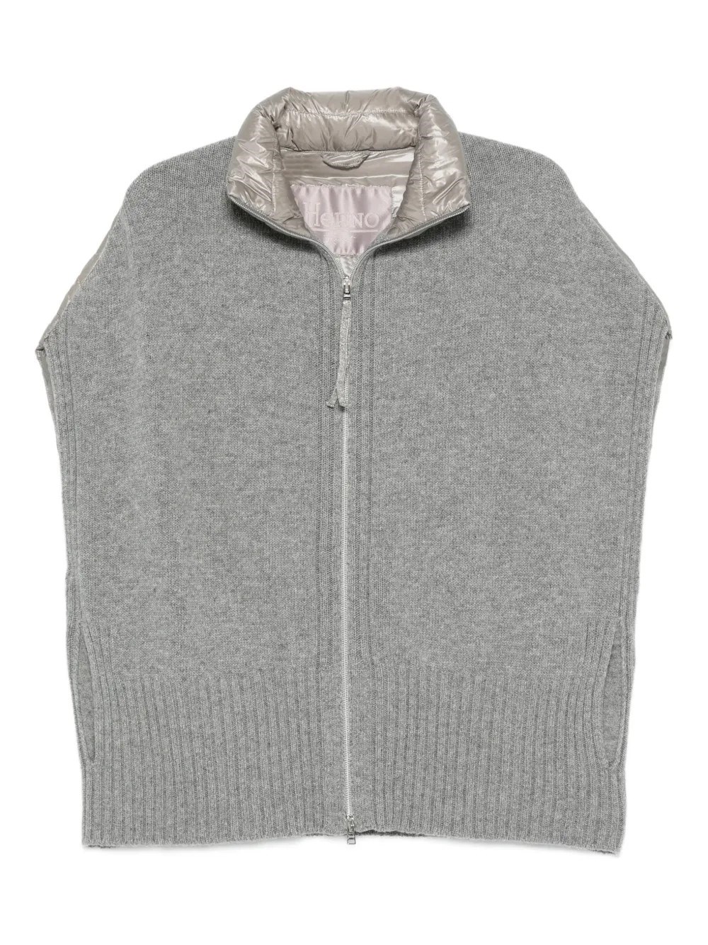 Herno Nylon Detail Waist Coat In Gray