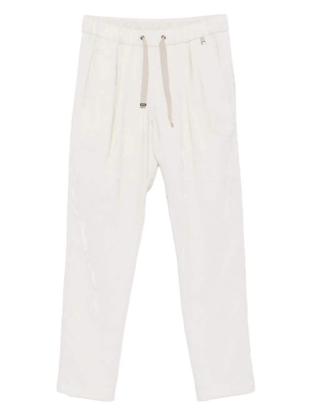 Herno Women Bright Corduroy Resort Trousers In White