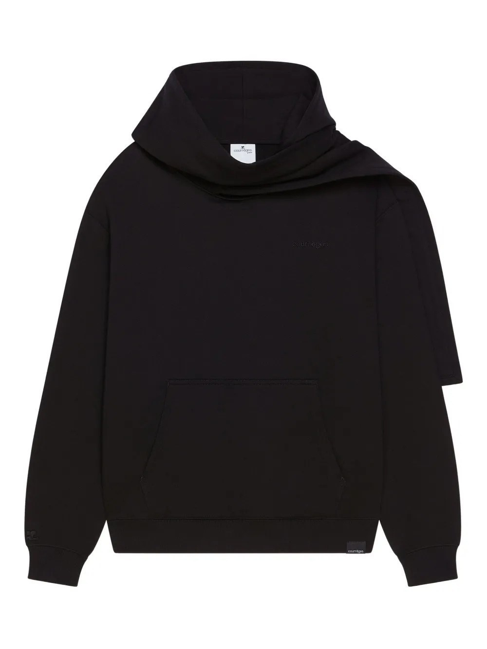 Courrèges Hoodie Scarf In Black