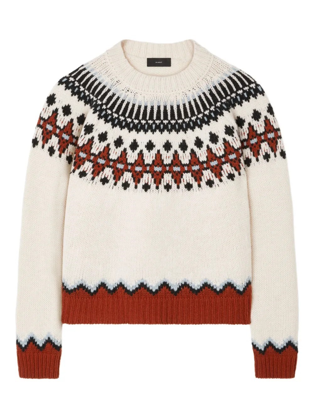 Alanui Fair Isle Patterned Wool Sweater In Red