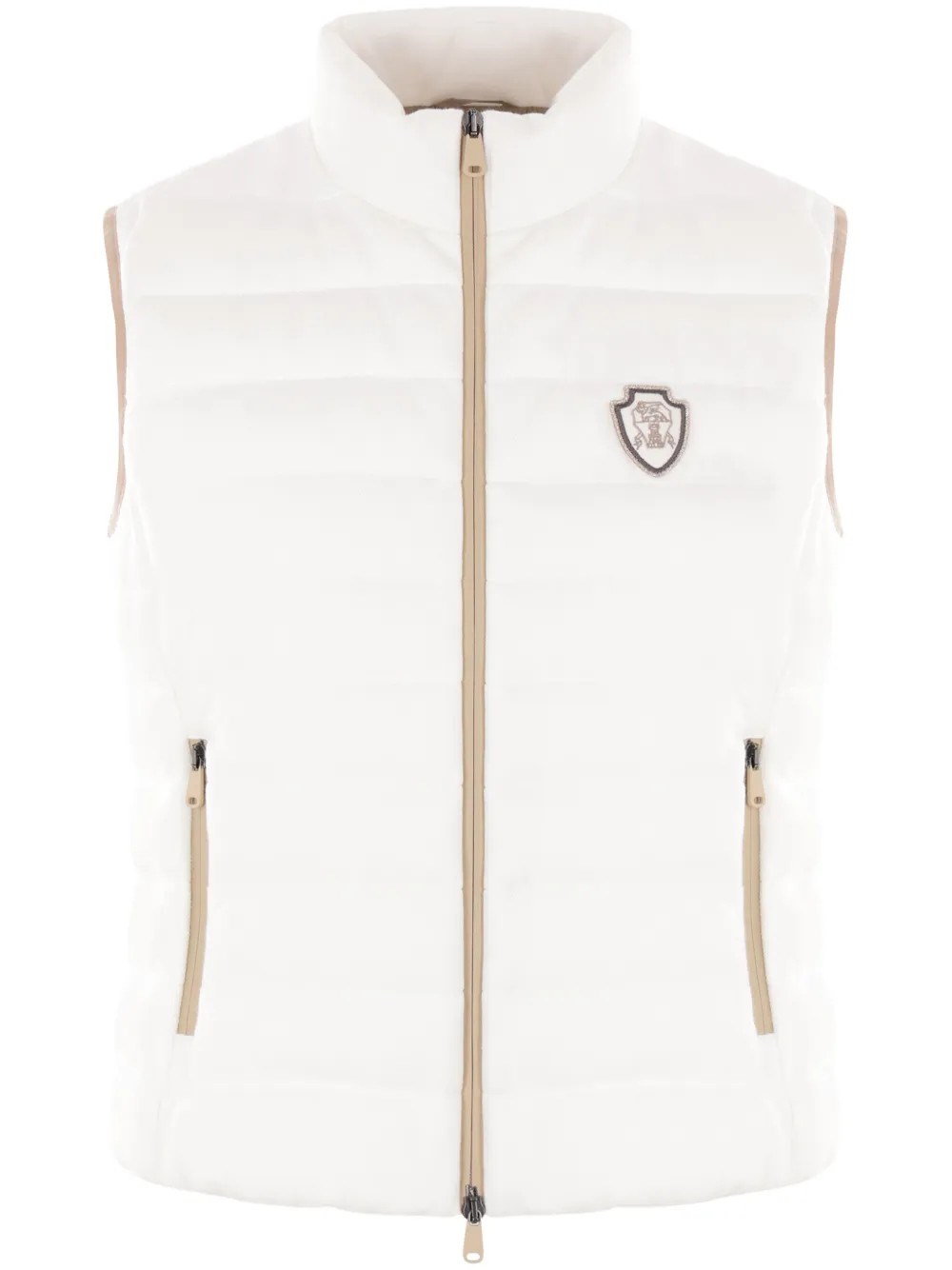 Brunello Cucinelli Quilted High Collar Sleeveless Jacket