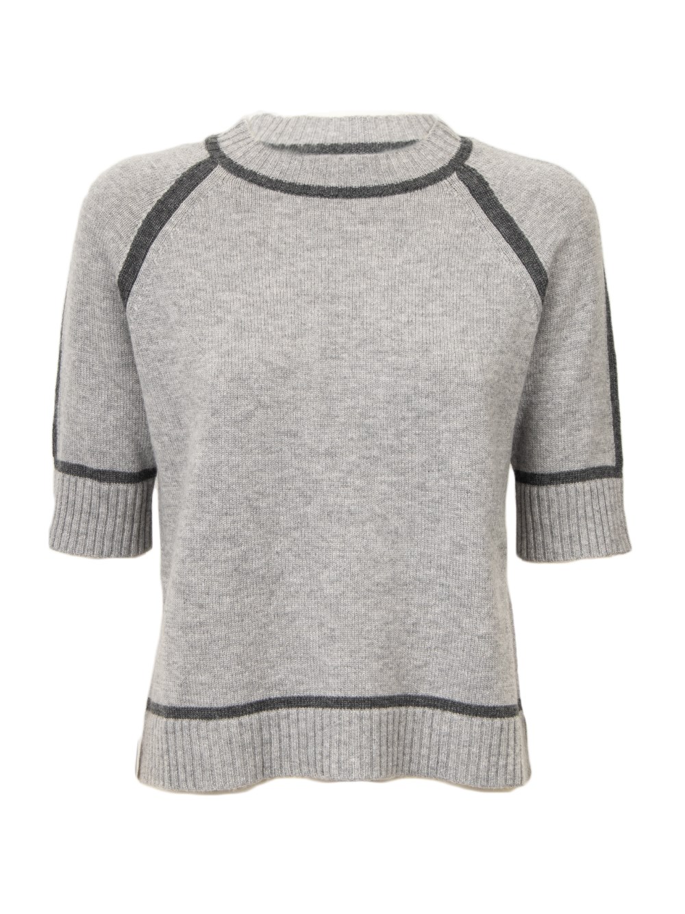 Max Mara Short-sleeved Sweater In Gray