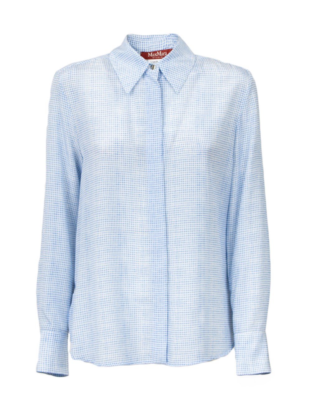 Max Mara Nola Geometric Print Silk Top In Blue