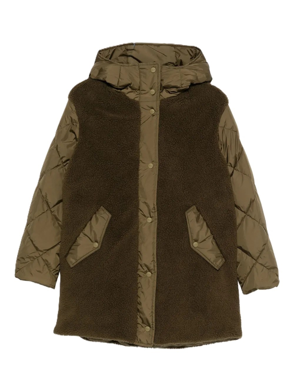 Herno Quilted Fleece Jacket In Green