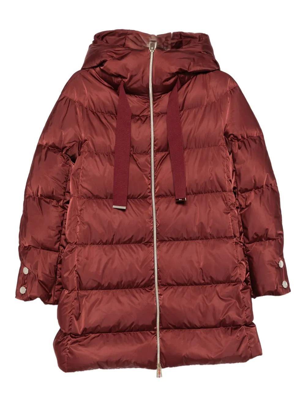 Herno A-shaped Down Jacket In High-density Satin In Burgundy