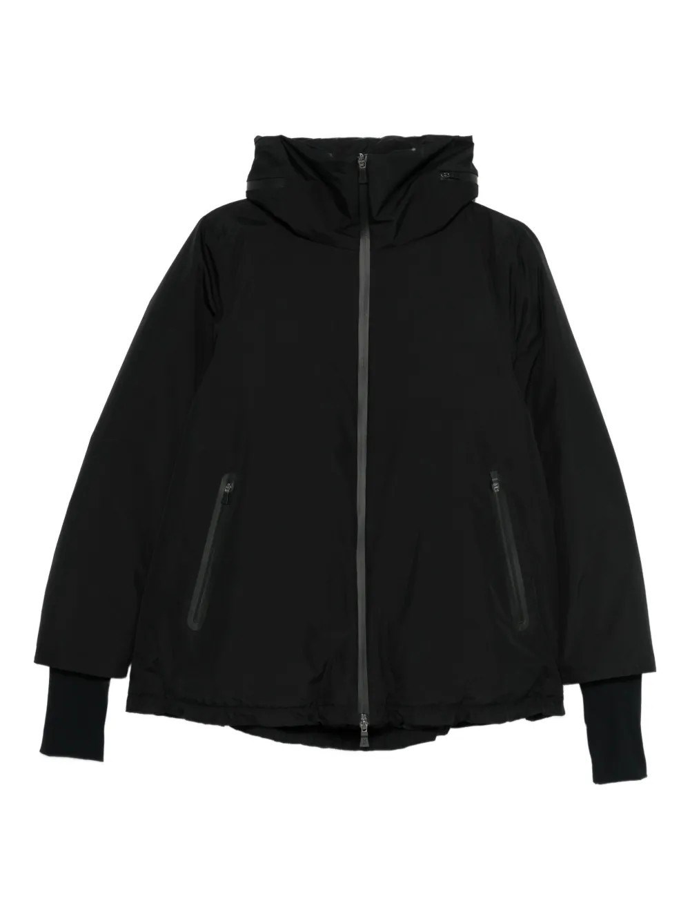 Herno Zip Hooded Jacket In Black