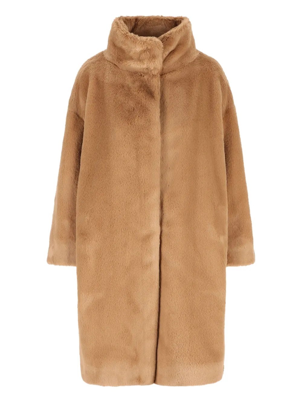 Herno Long Sleeved High-neck Coat In Brown
