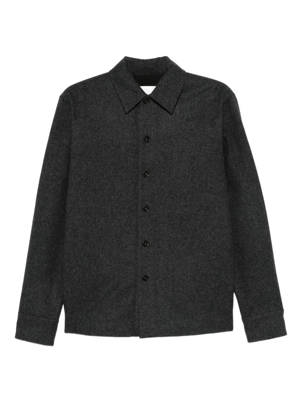Jil Sander Button-down Wool Shirt In Gray