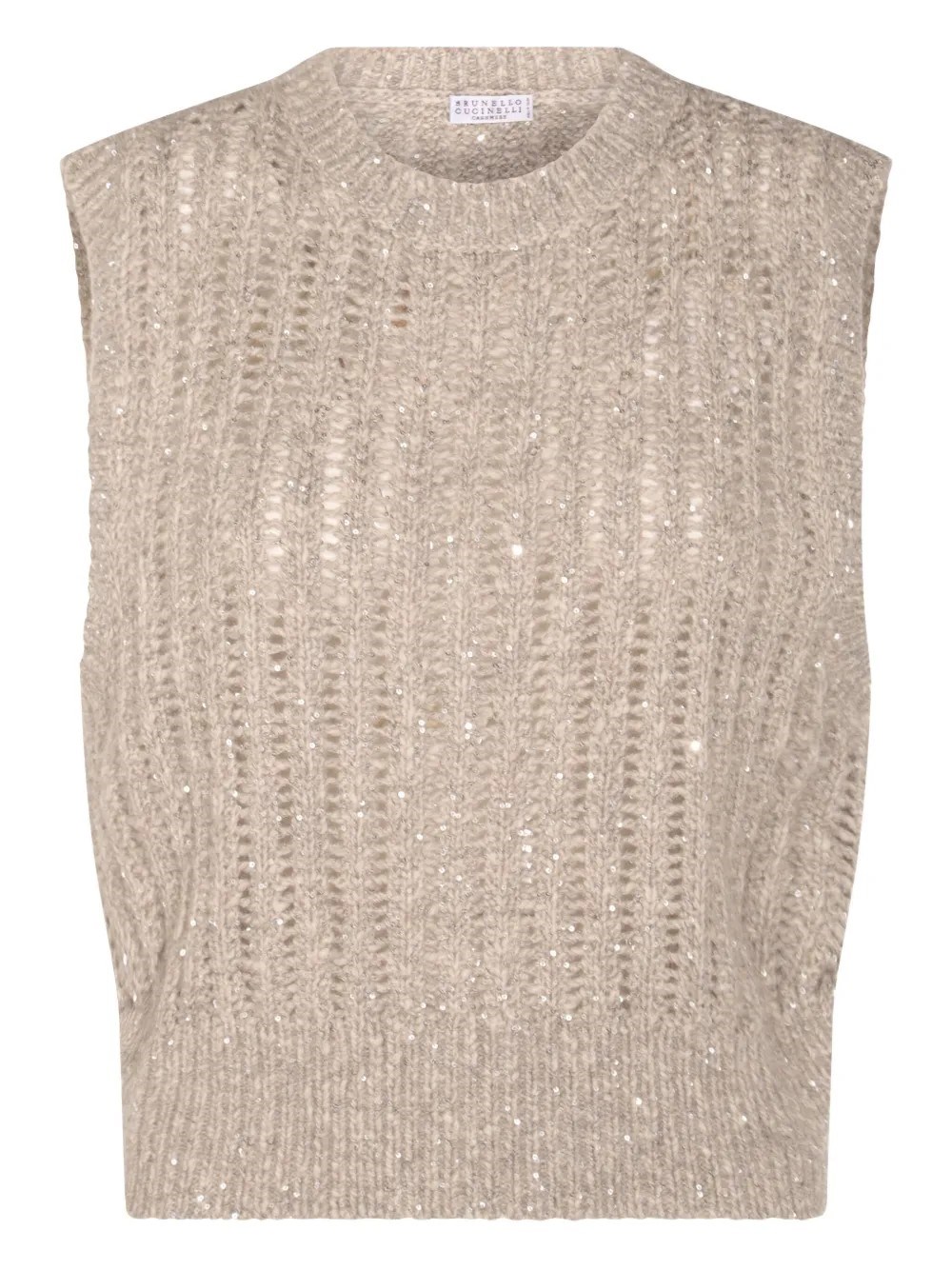 Brunello Cucinelli Cashmere Blend Sequin Embellished Crewneck Knitwear
