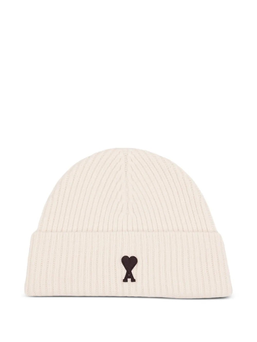 Ami Alexandre Mattiussi Ami Paris Ami Paris De Coeur Wool Beanie In White