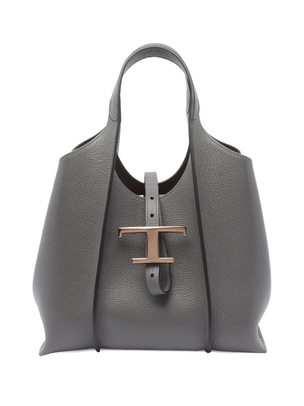 Tod's T Timeless Shopping Bag In Leather Mini In Gray
