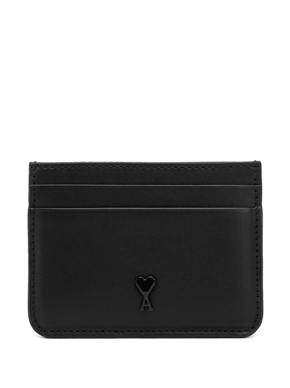 Ami Alexandre Mattiussi Compact Grain Leather Accessories In Black