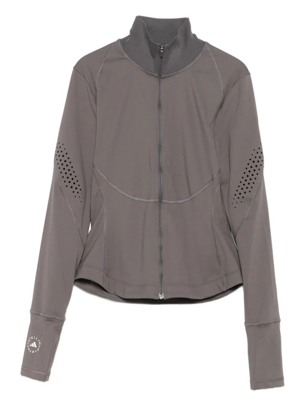 Adidas By Stella Mccartney Brown High Neck Jacket In Neutral