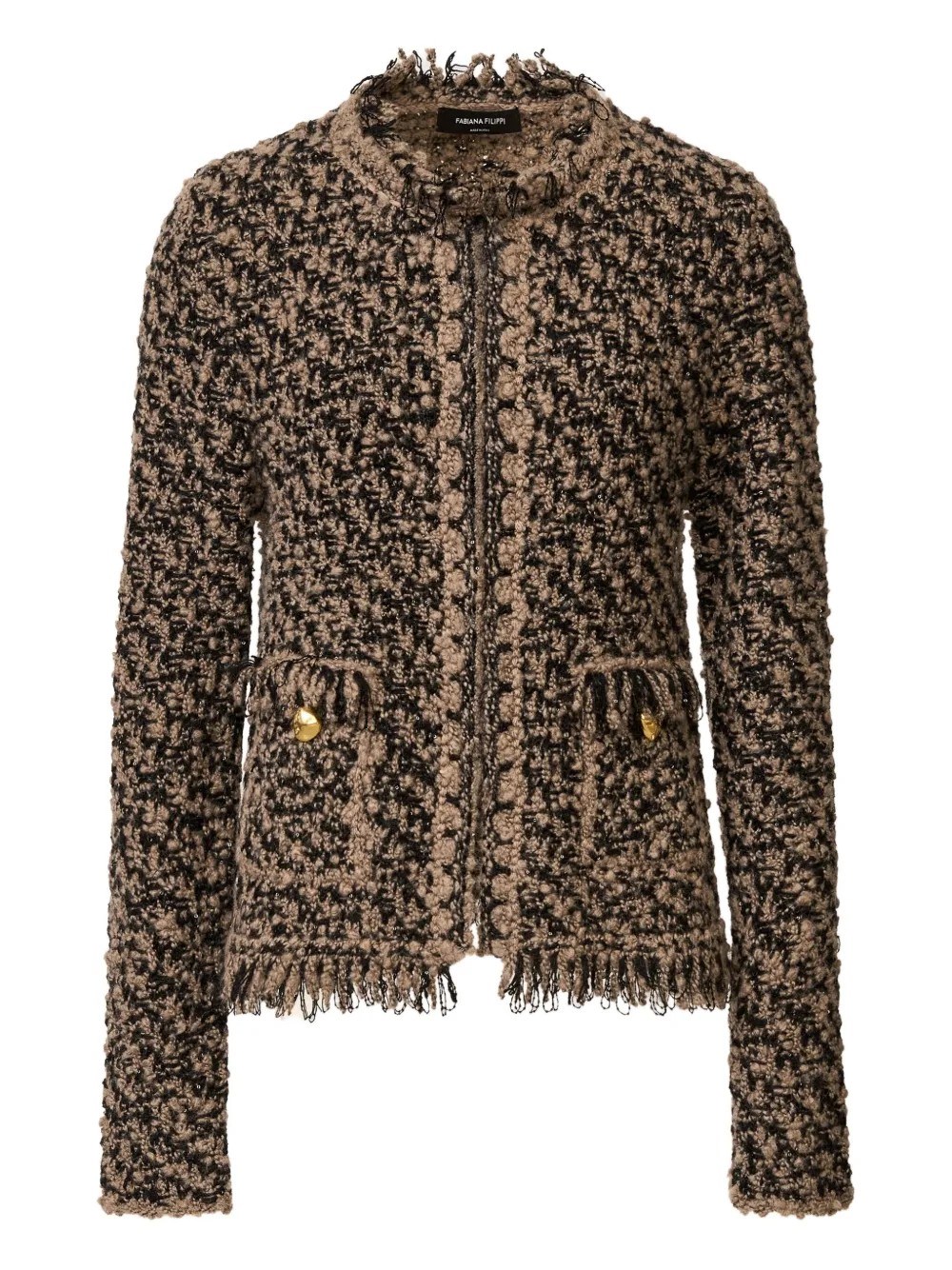 Fabiana Filippi Jacket In Tweed And Sequins In Black