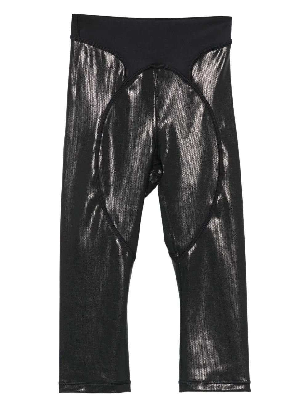 Adidas By Stella Mccartney Black Metallic Panelled Trousers In Black