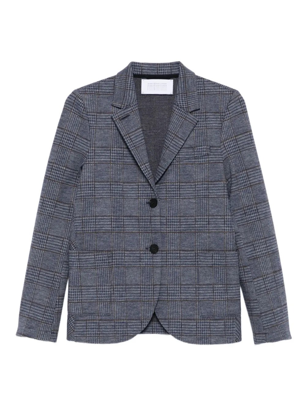 Harris Wharf London Button Check Blazer In Gray