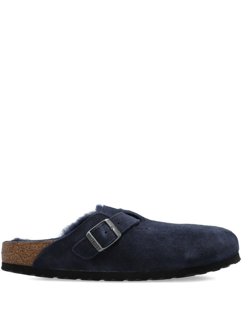 Birkenstock Boston Shearling Suede Sandals In Blue