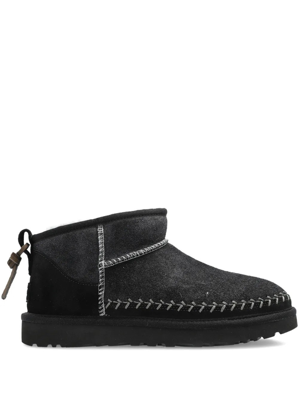 Ugg Black Classic Ultra Mini Biarritz Ankle Boots In Black