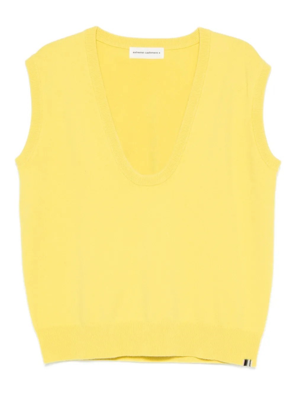 Extreme Cashmere V-neck Sleeveless Knitted Vest In Yellow