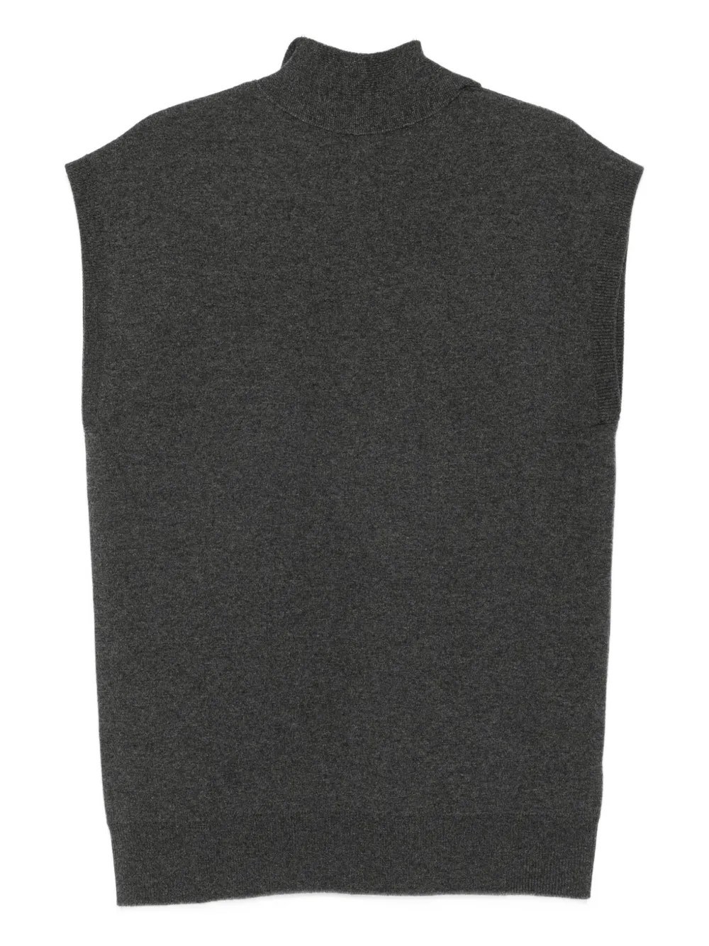Carven Scarf Top In Double Face Wool Cashmere In Gray