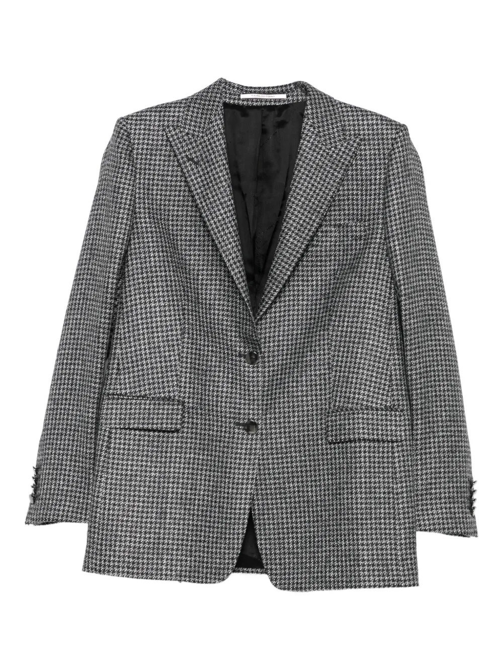 Tagliatore Notch Lapel Wool Jacket With Long Sleeves In Gray