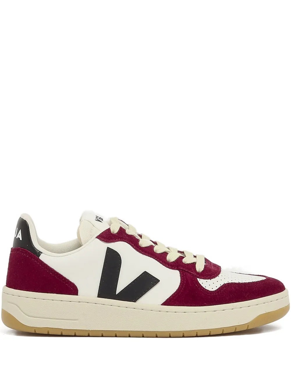 Veja V-10 Prime Panelled Leather Sneakers In Multi
