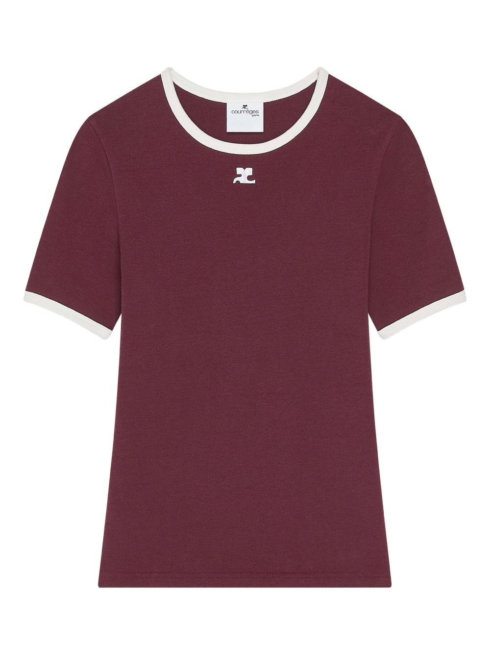 Courrèges Heritage Short Sleeve Contrast T-shirt In Purple