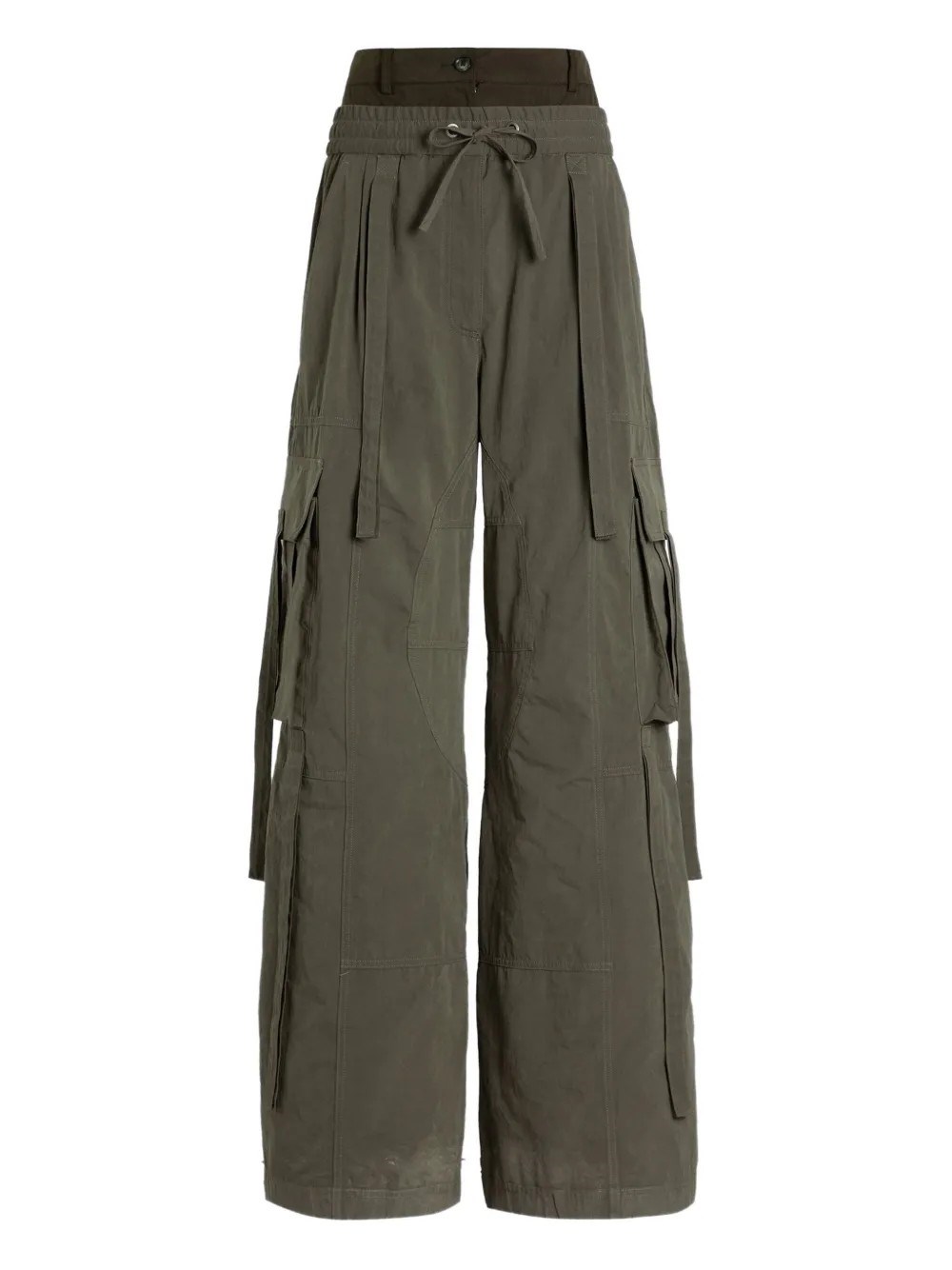 Dolce & Gabbana Cargo Trousers With Drawstring And Pockets In Green