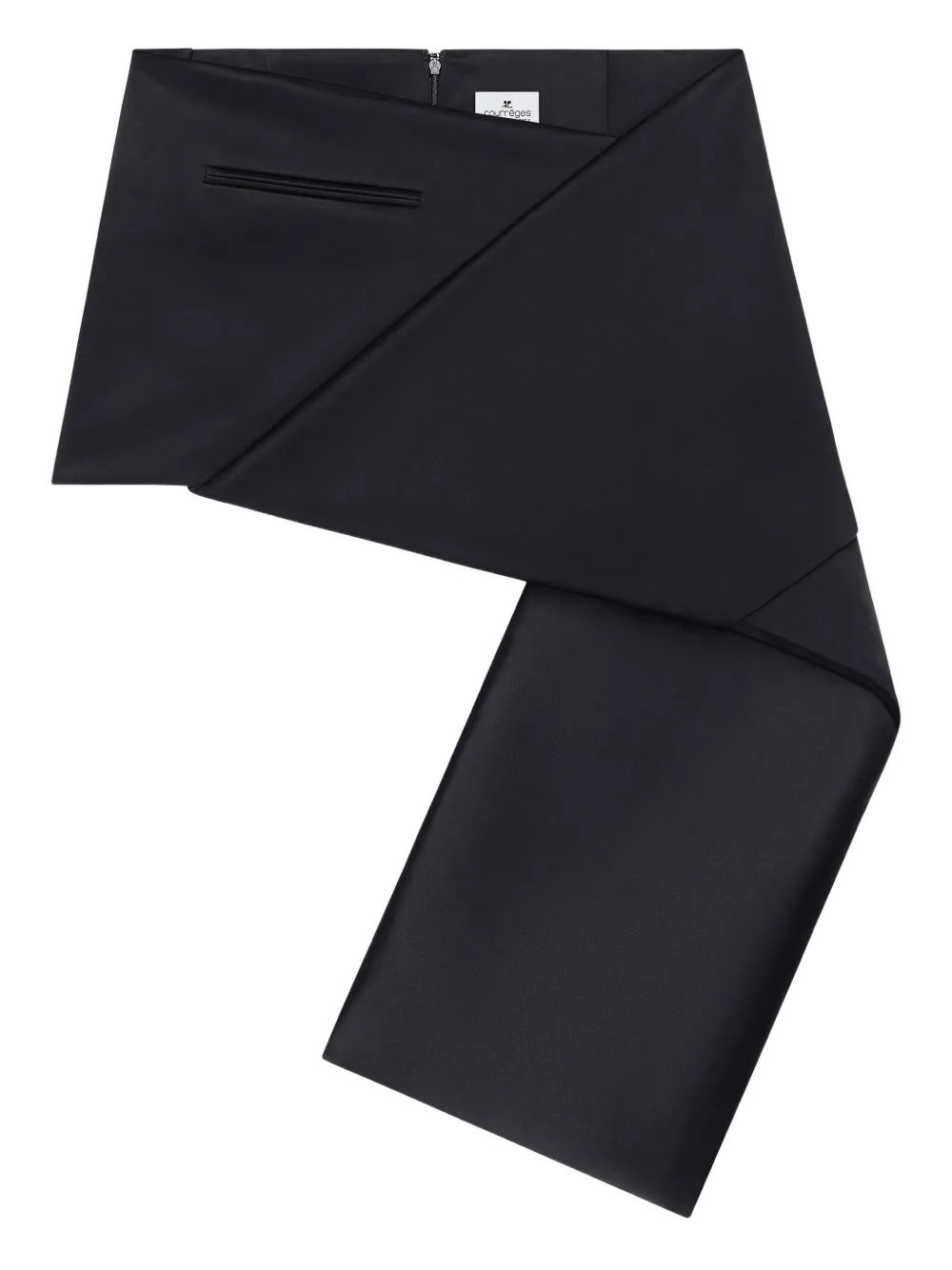 Courrèges Folded Panelled Mini Skirt In Black