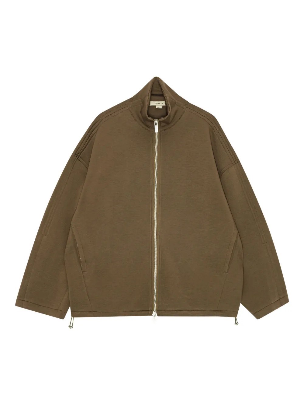 Remain Birger Christensen Zip-front Panelled Jacket In Brown