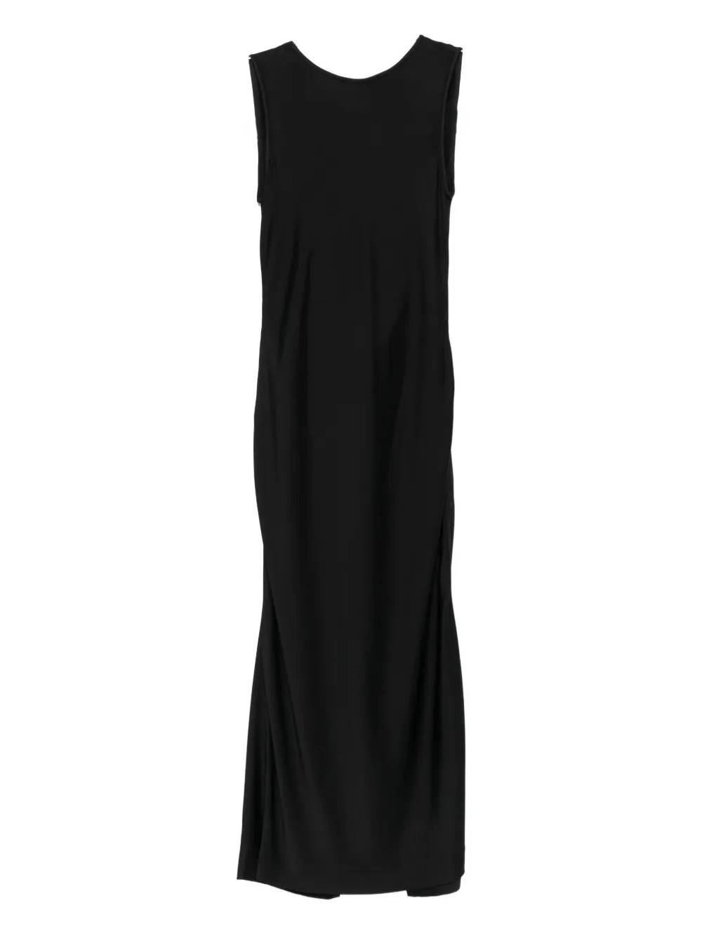 Another Tomorrow Draped-back Dress In Black