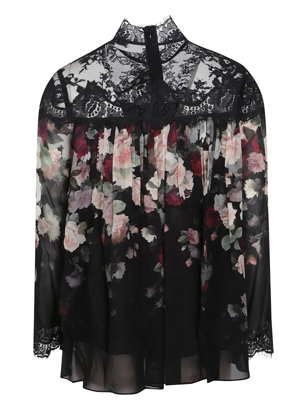 Zimmermann Hypnotic Lace Yoke Blouse In Black