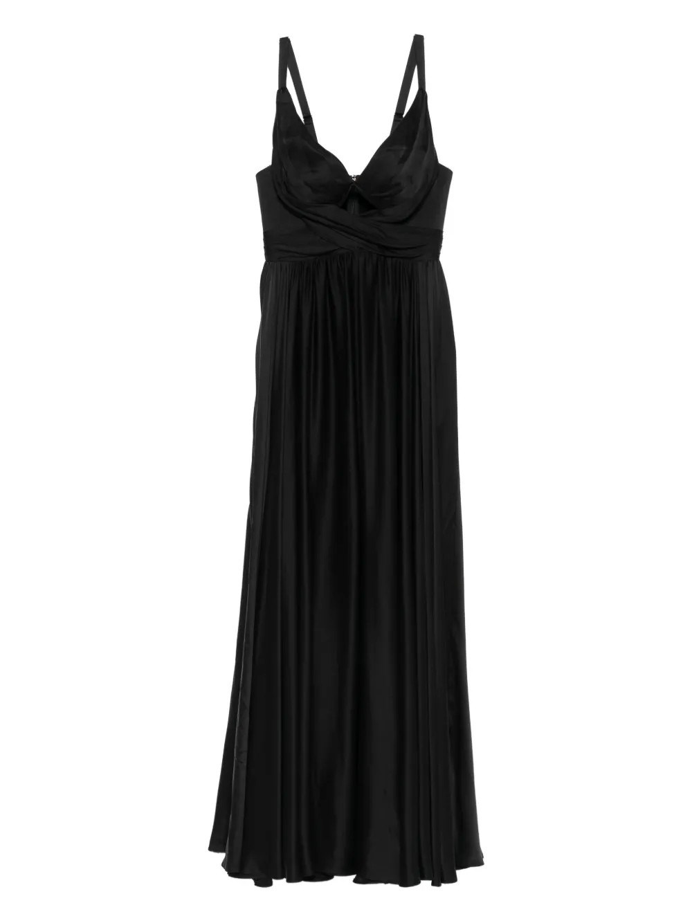 Zimmermann Open-back Gathered Silk Maxi Dress In Black