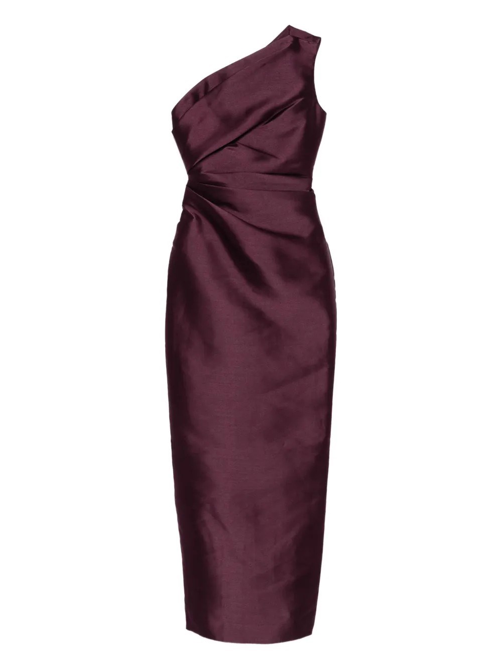Solace London Kira One-shoulder Maxi Dress In Burgundy