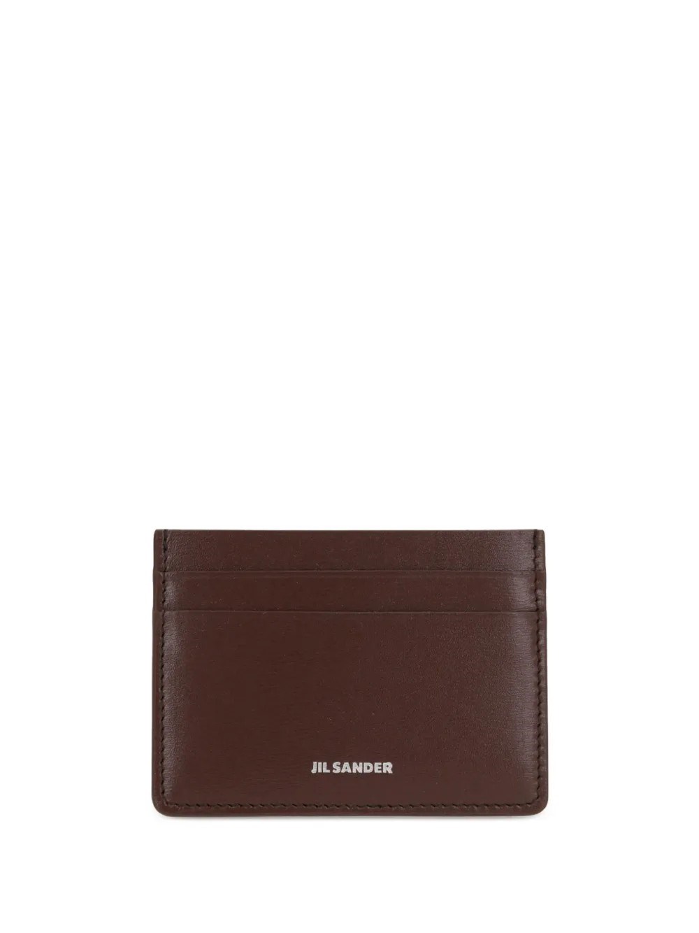 Jil Sander Logo Card Holder In Burgundy