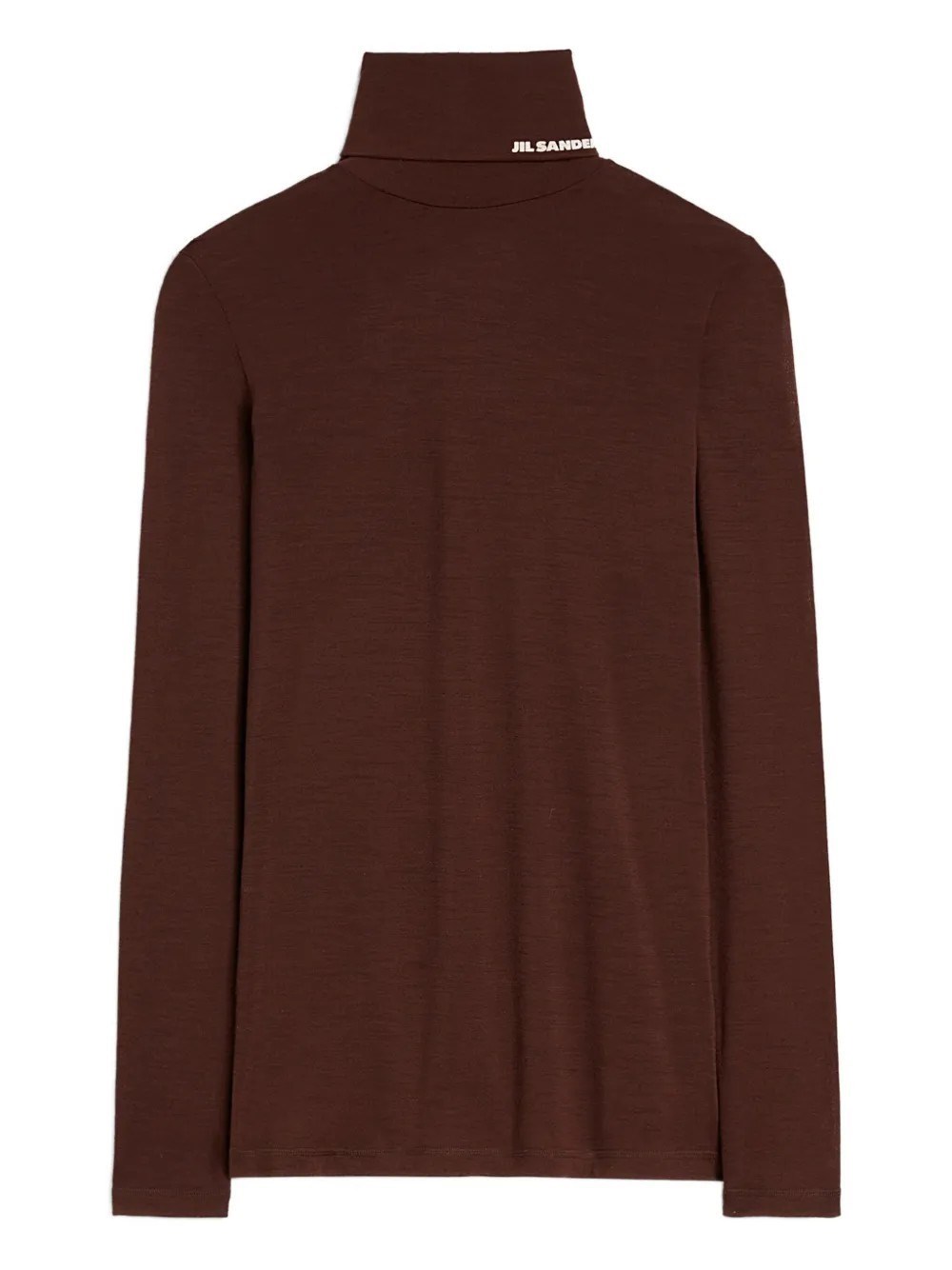 Jil Sander Brown Lightweight Wool Blend High-neck T-shirt In Brown