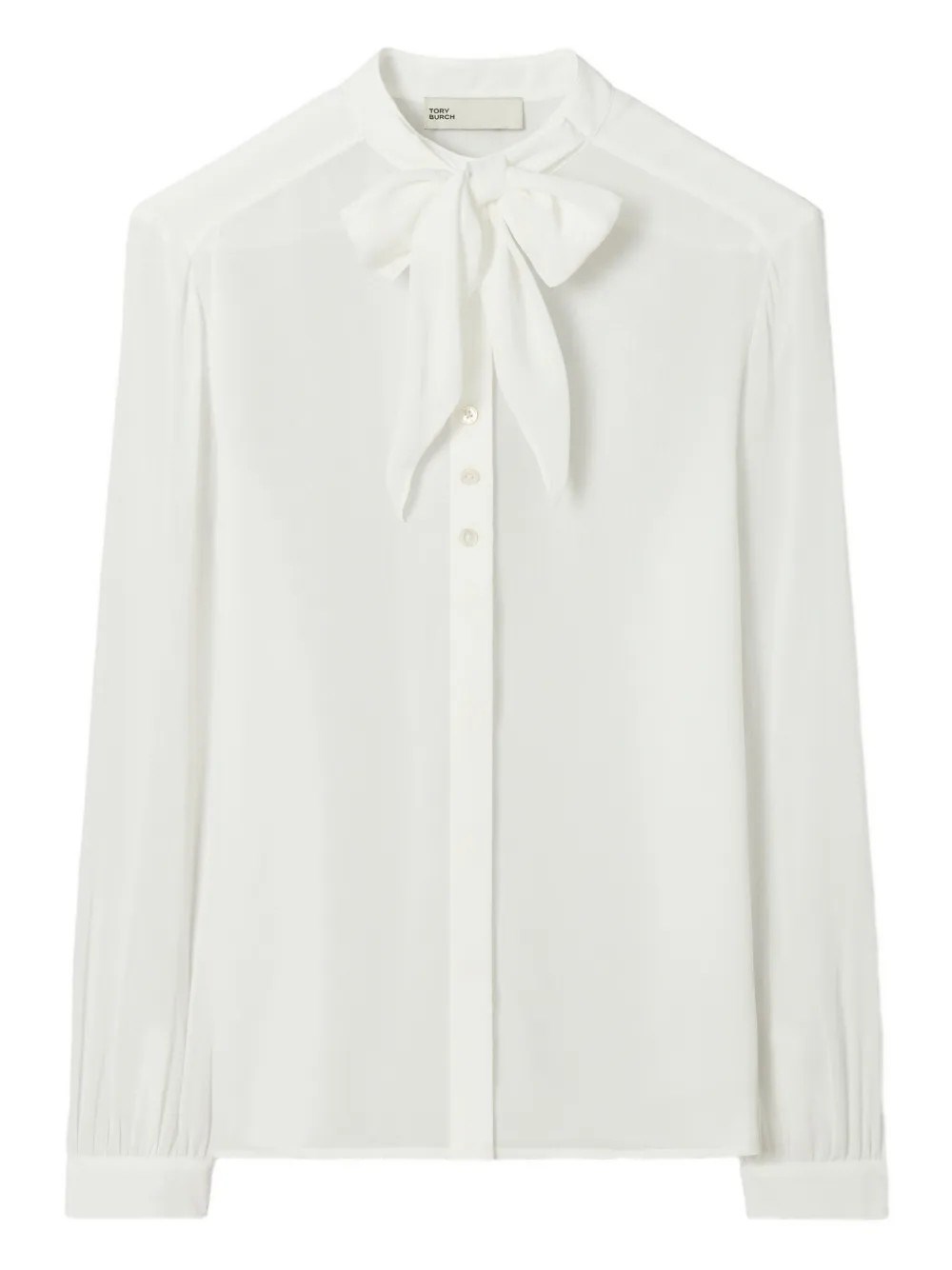 Tory Burch Georgette Bow-detail Shirt In White