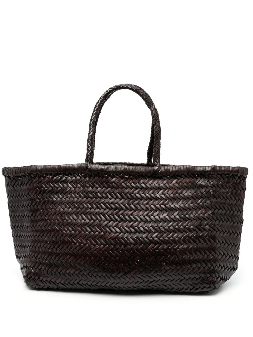 Dragon Diffusion Bamboo Triple Jump Design Basket Bag In Brown