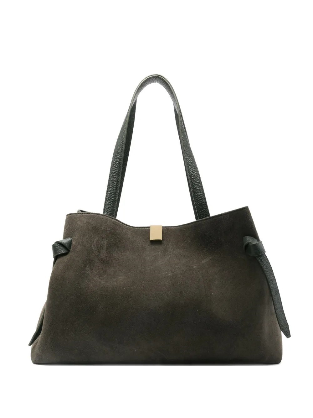 Yuzefi Gyoza Tie-detail Suede Tote Bag In Green