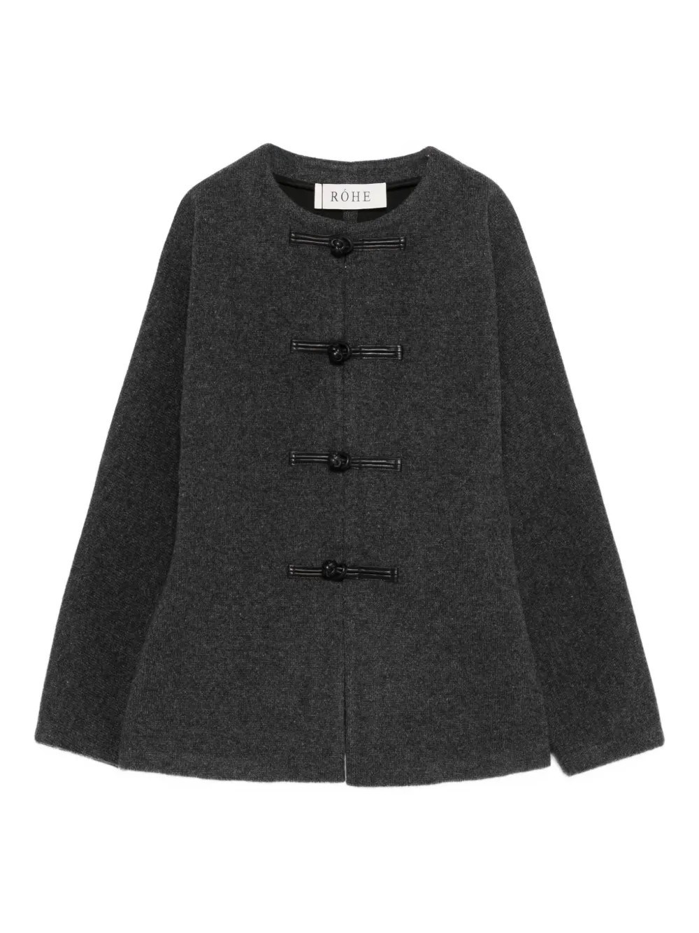 Rohe Mandarin Crew-neck Cardigan In Gray