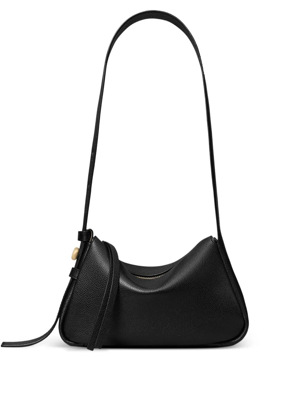 Tory Burch Pebble Leather Shoulder Bag With Adjustable Strap In Black