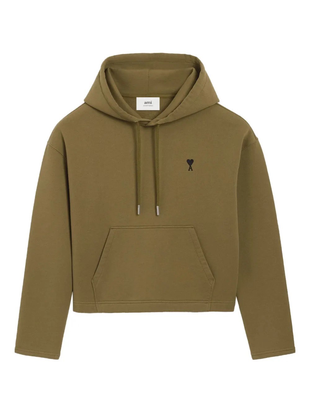 Ami Alexandre Mattiussi Ami Paris Ami De Coeur Logo Embroidered Hoodie In Green