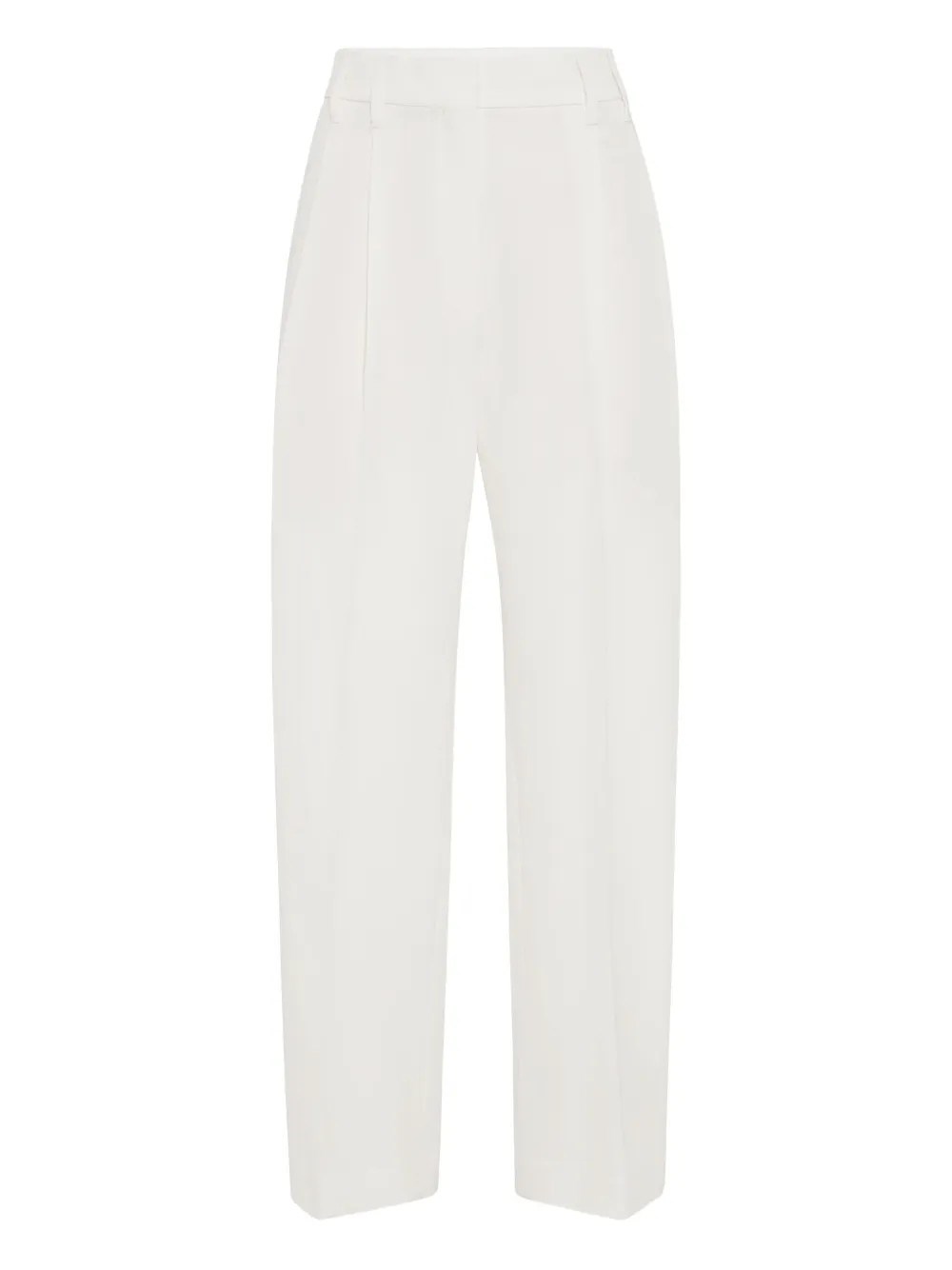 Brunello Cucinelli Tapered Cropped Trousers In White
