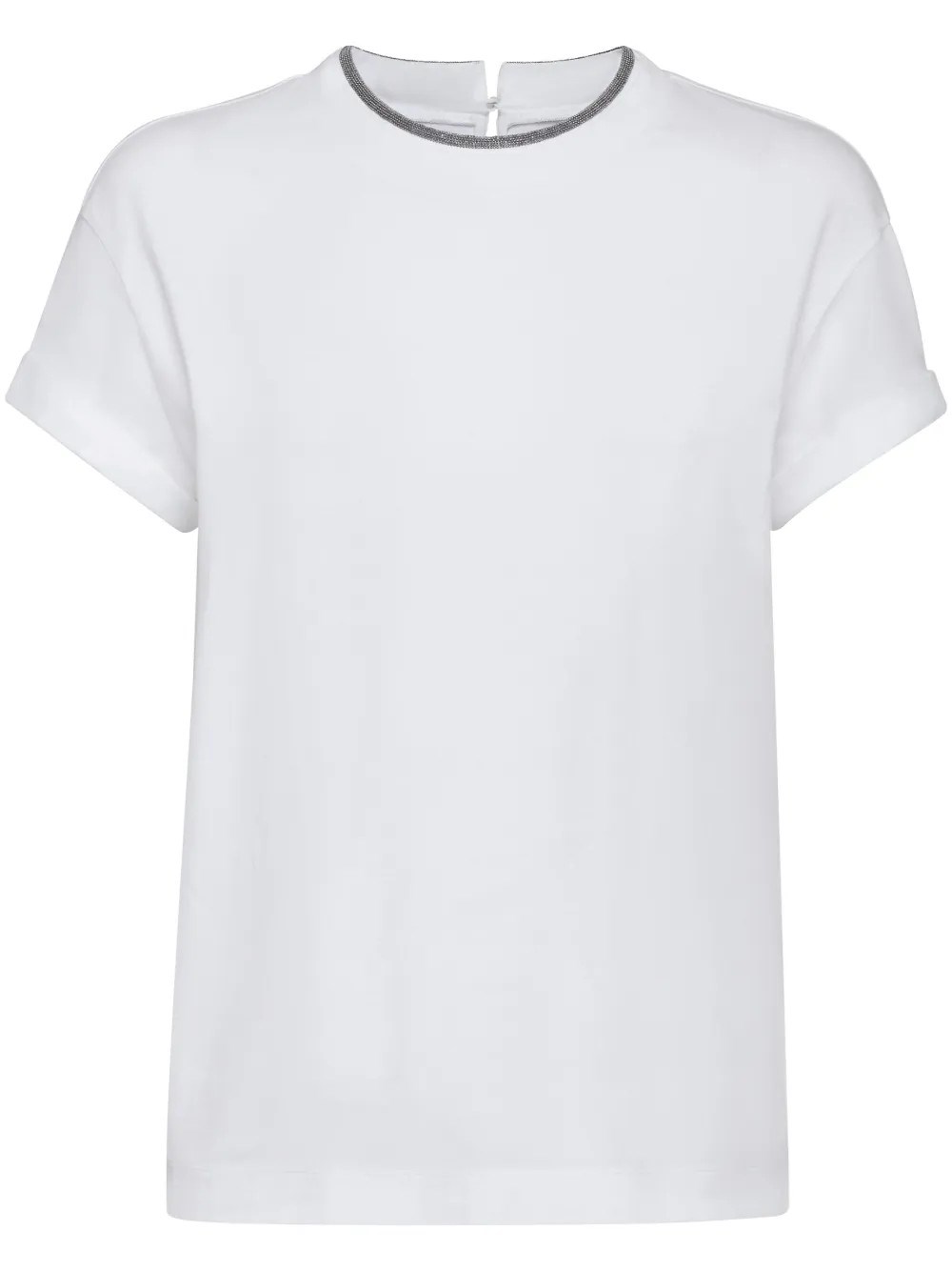 Brunello Cucinelli T-shirt With Contrasting Trim In White