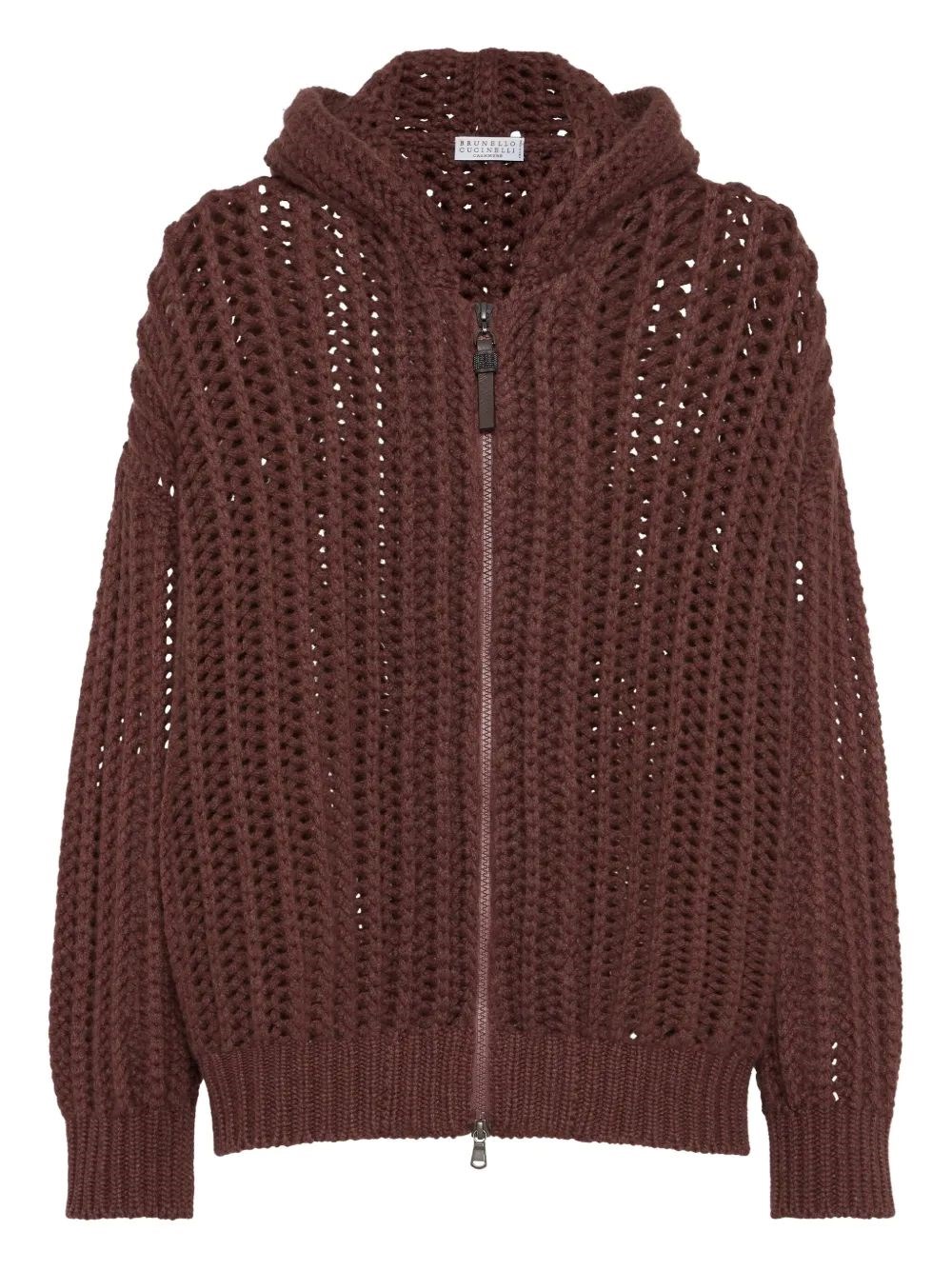 Brunello Cucinelli Hooded Cardigan In Brown