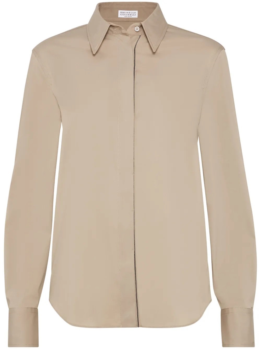 Brunello Cucinelli Popeline Cotton Shirt In Neutral