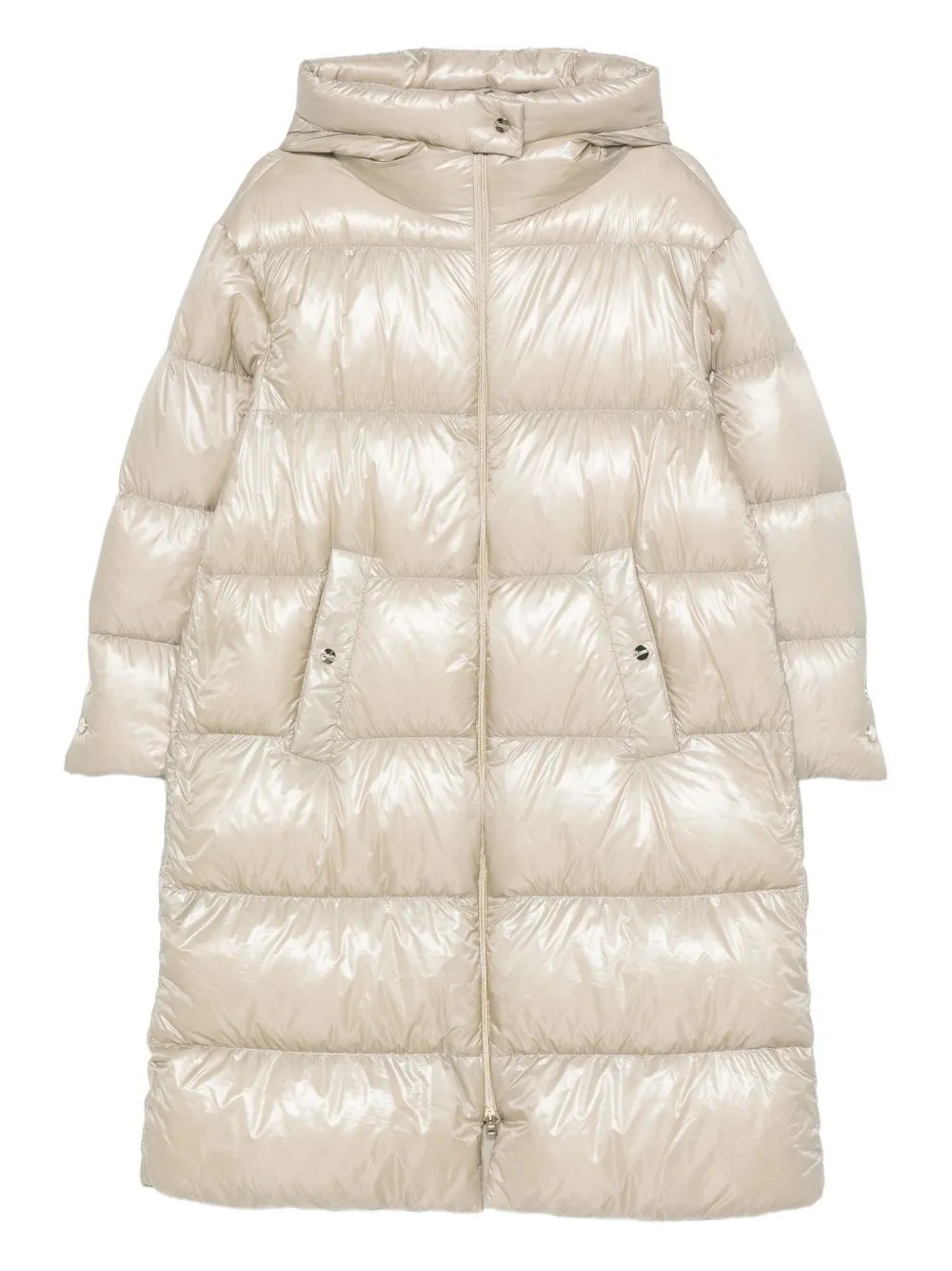 Herno Long Puff Coat In Neutral