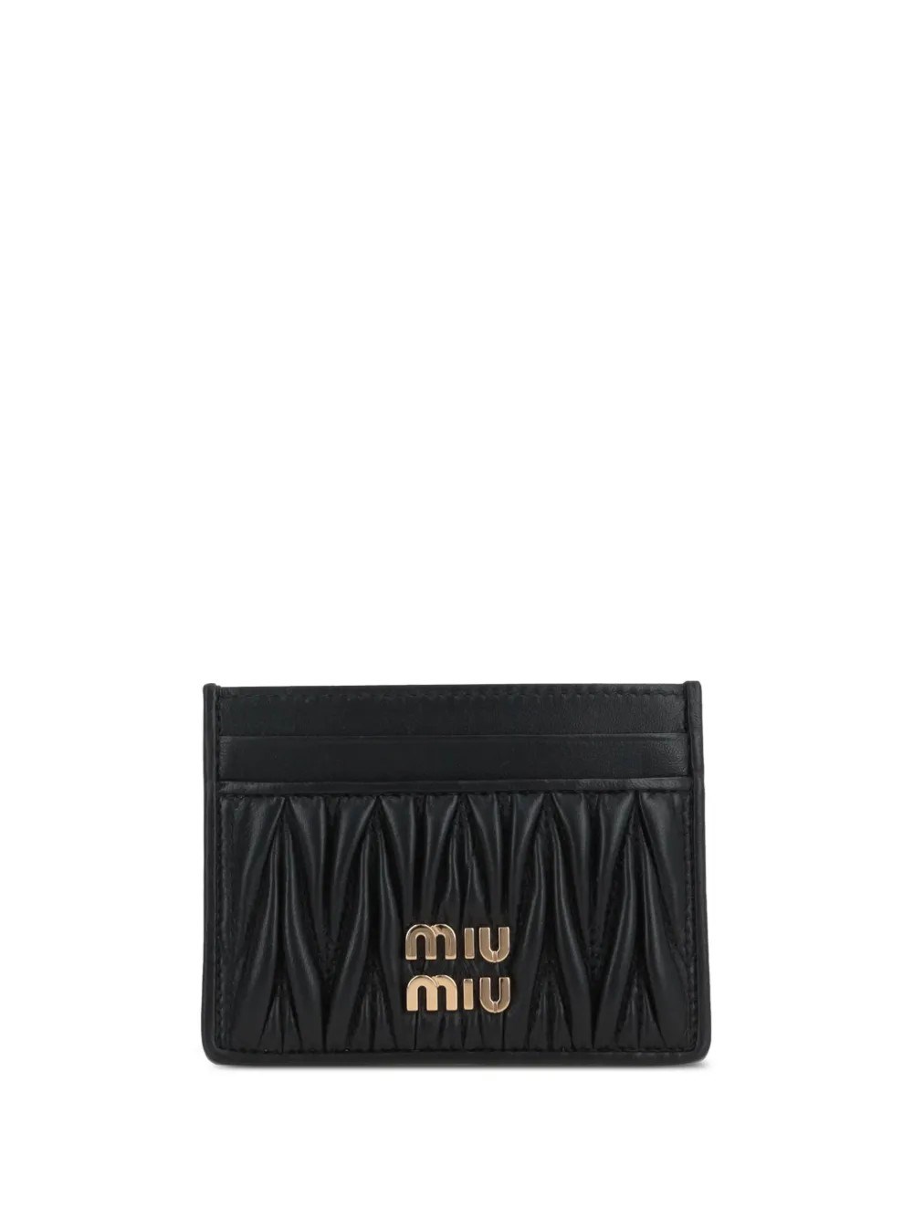 Miu Miu Leather Card Holder In Black