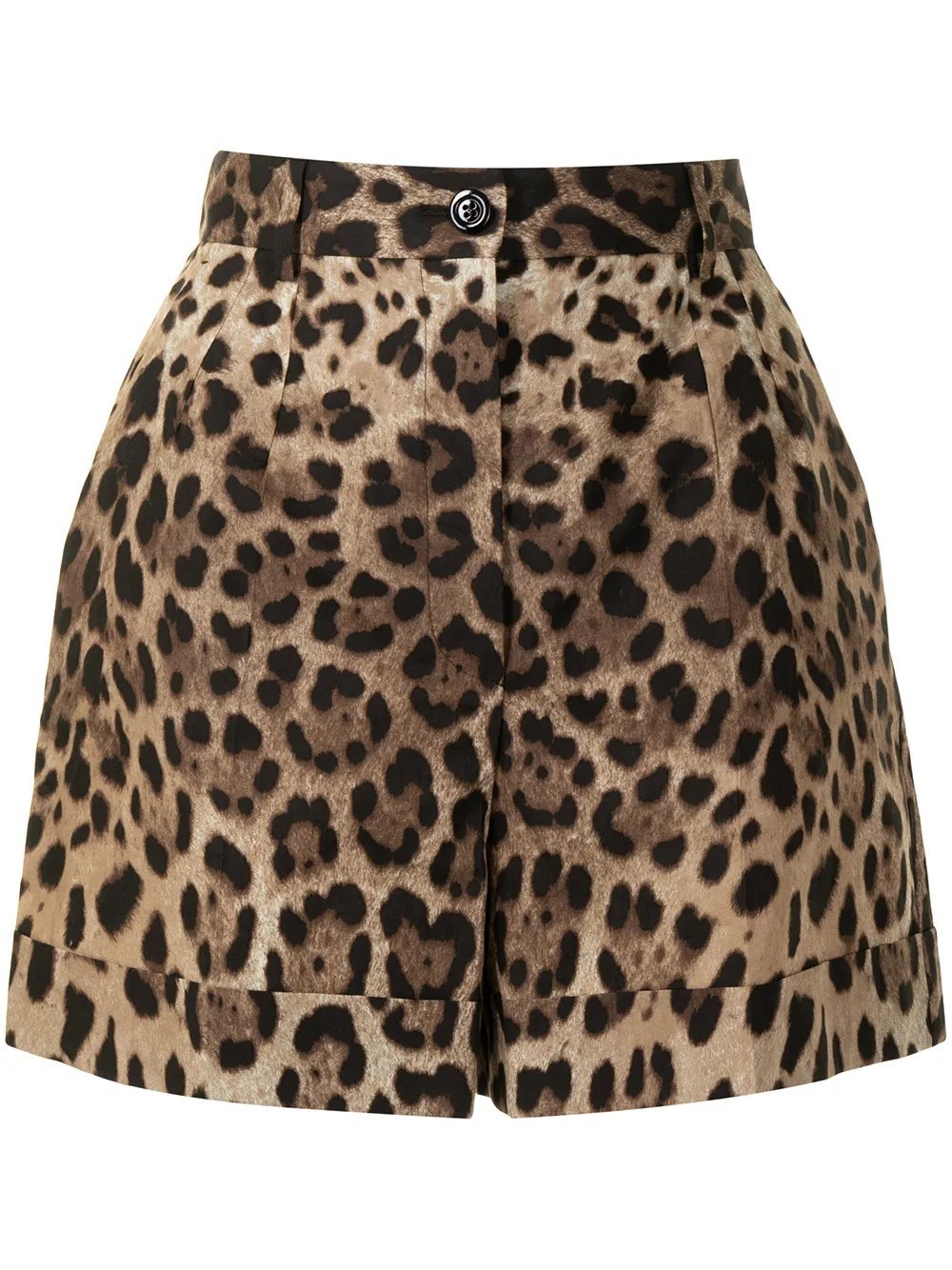Dolce & Gabbana Leo Print Shorts In Brown
